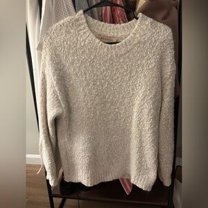 Philosophy Cream Bouclé Crewneck Sweater